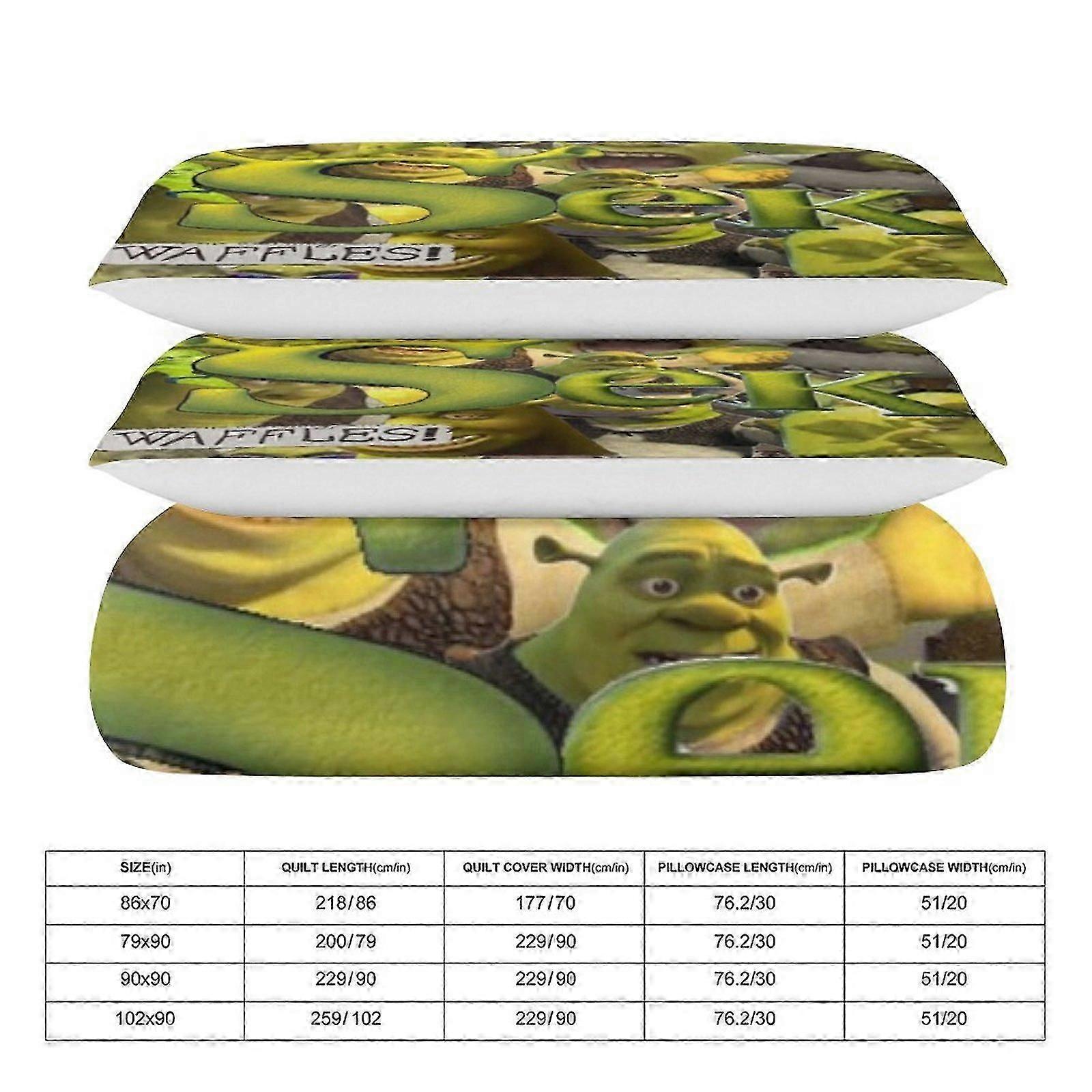 a2165 Lençóis Shrek Conjunto de Cama Capa de Edredão Tema dos Desenhos Animados Lençóis de Quarto Infantil iip2165