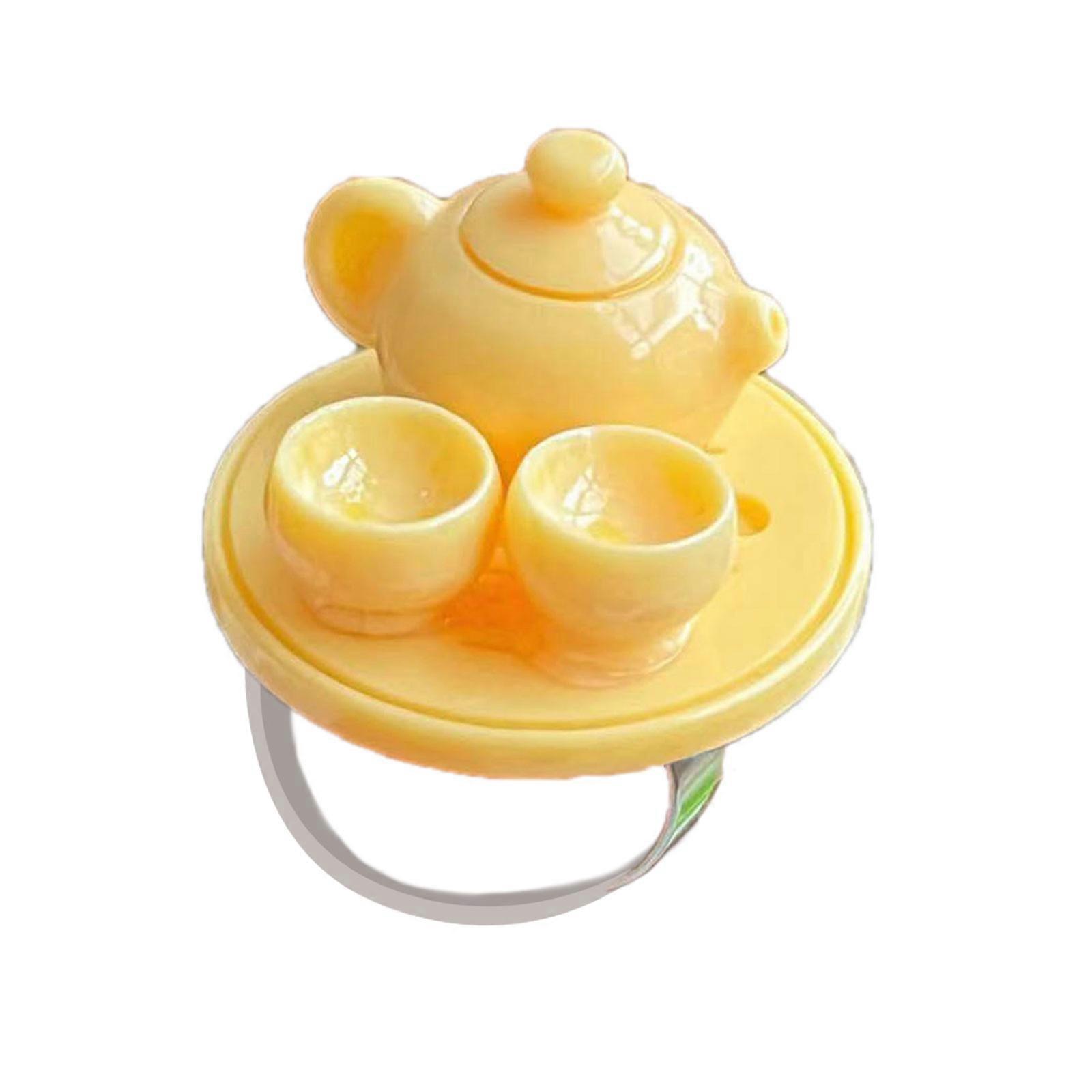 Kettle Tea Set Open Rings Adjustable Finger Rings Stackable Rings New Chinese Style Accessory for Fashion Lovers