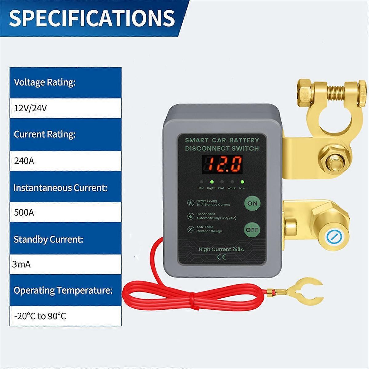 Car Remote Battery Disconnect Switch 12V 240A Remote Control Switch