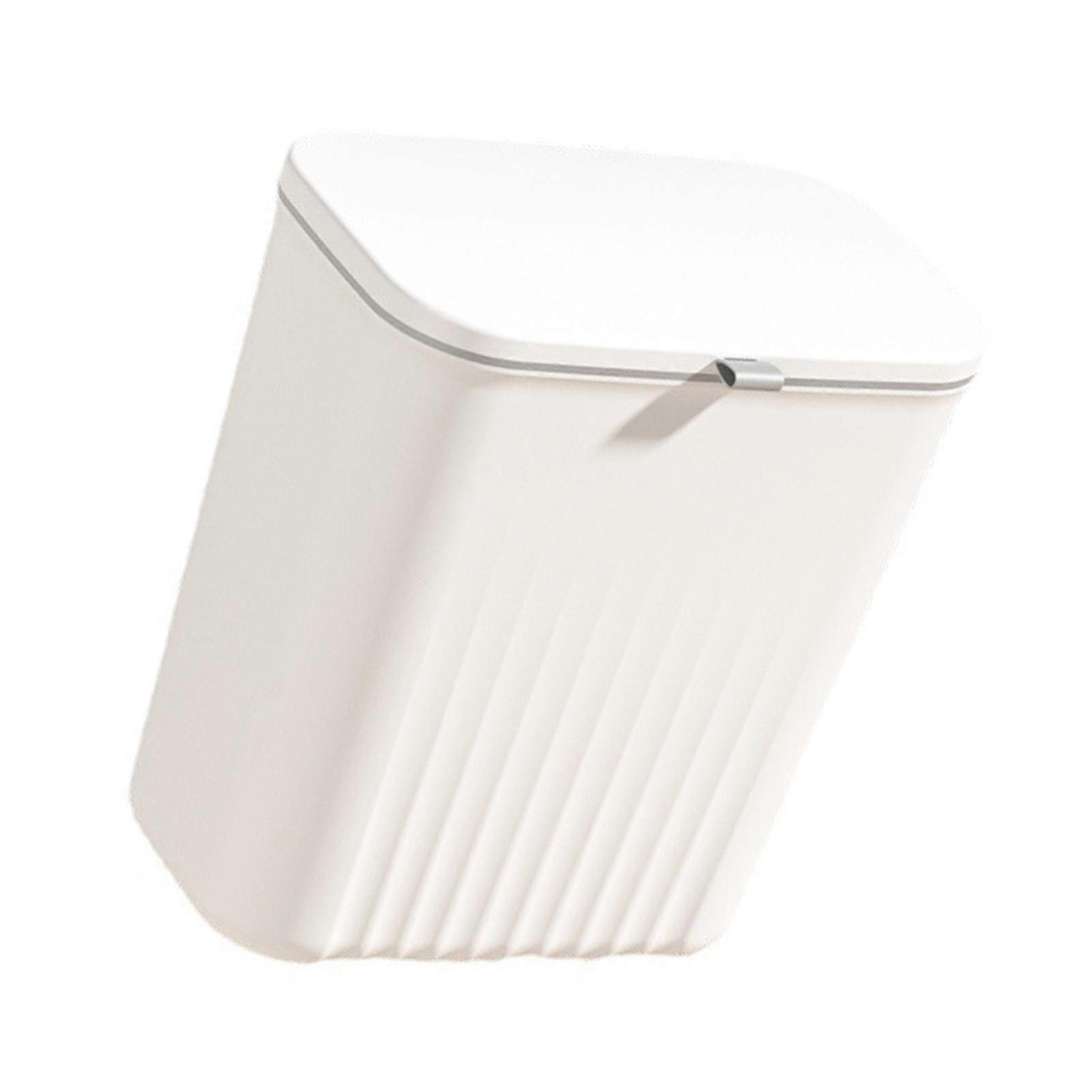 Wall Mounted Trash Can with Sliding Cover Home Kitchen Hanging Garbage Bin Rectangular Waste Container 