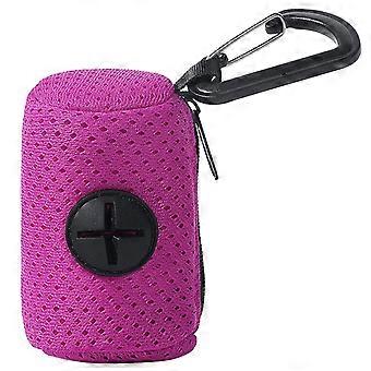 Pet Poop Bag Holder Practical Dog Poop Bag Dispenser Outdoor Walking Poop Bag Dispenser for Dog Training Running  Purple