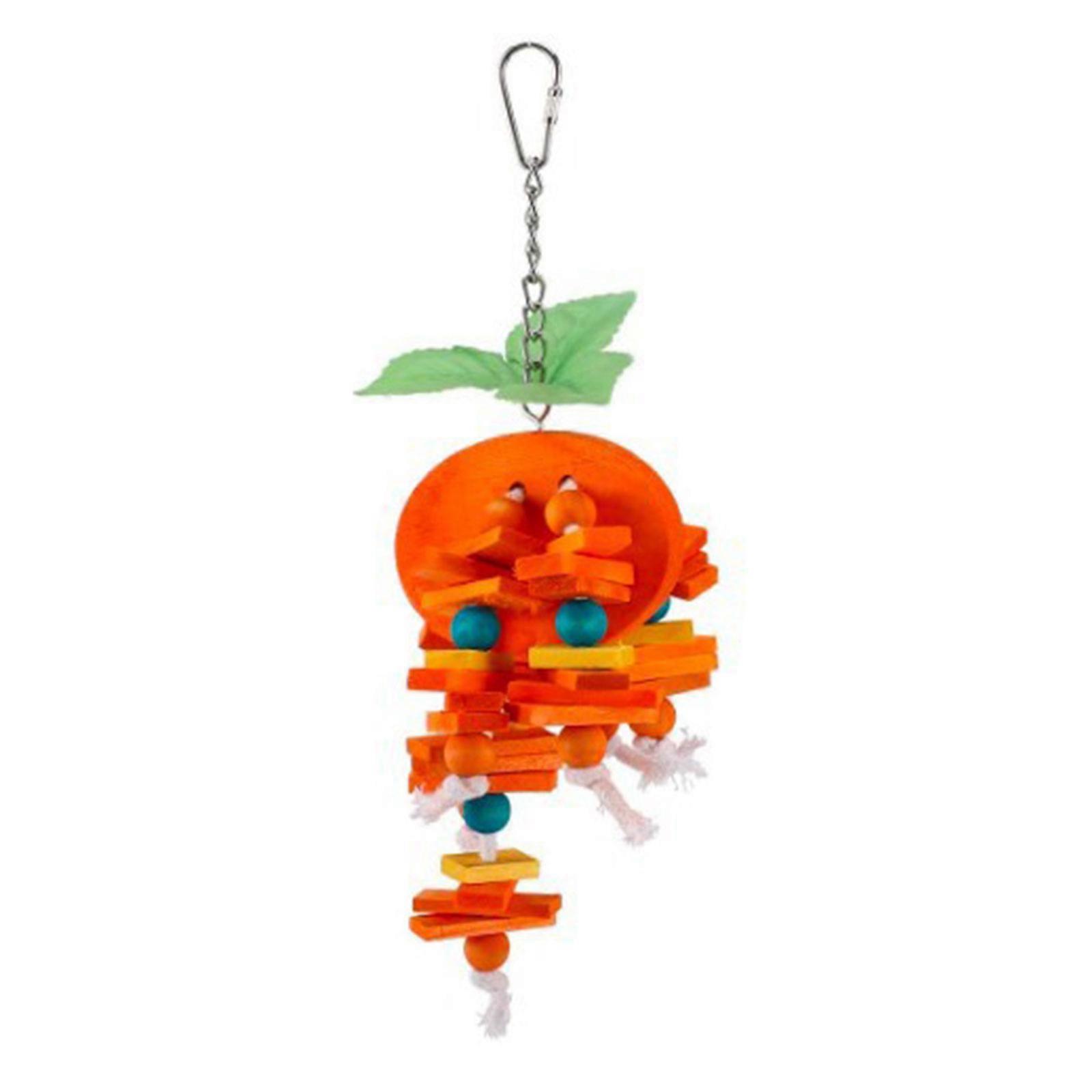 Bird Toy Tearing Chew Toy for Teeth Wooden Blocks Cage Hanging String Toy Pet Grinding Teeth Toy Colorful Fruit
