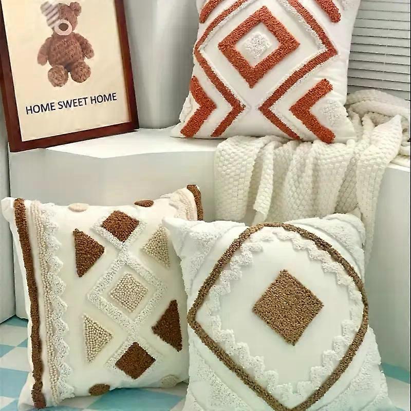 Embroidered Pillow Case - Exquisite High-Quality Construction, Intricately Embroidered Pattern, Ultra-Soft and Breathable Fabric - Perfect for Sofa, B