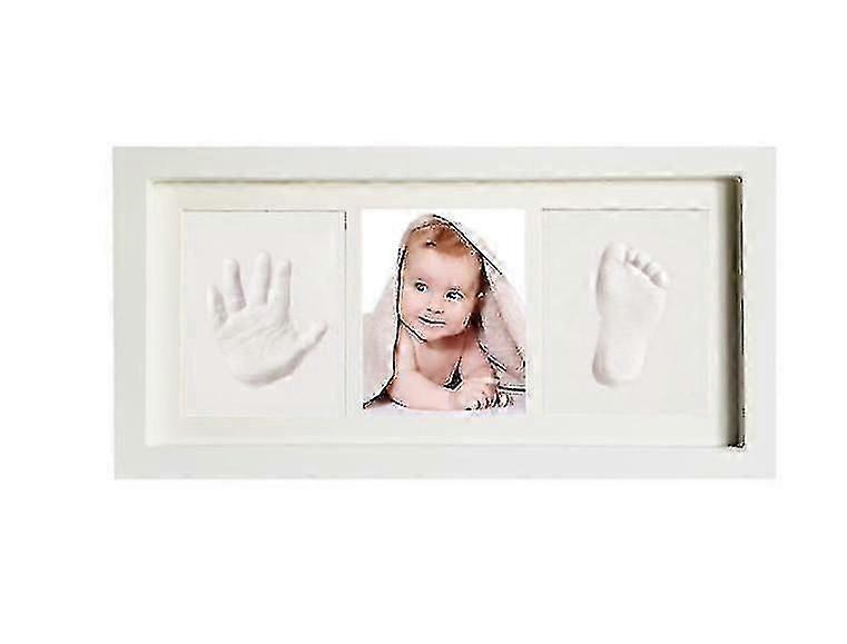 Baby Gift Sets Nontoxic Clay Baby Footprint Kit Memory Photo Frame Keepsake Handprint Wooden Home Decor Gift
