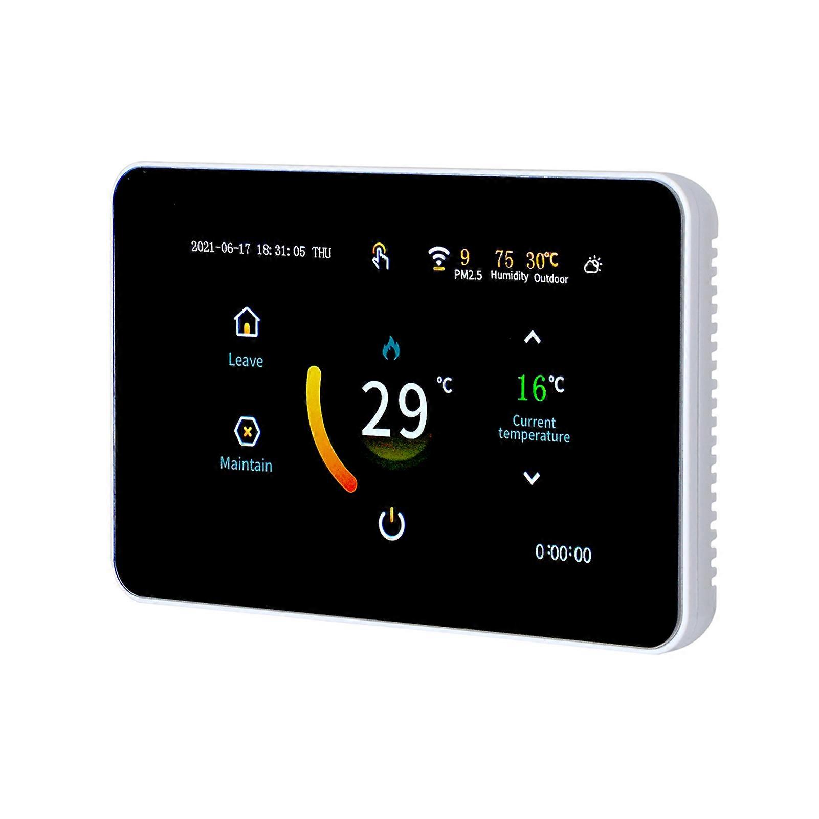 WiFi Smart Programmable Thermostat 5+2/ 6+1/ 7 Days Schedule APP Remote Voice Control ℃/℉ PM2.5 Humidity Weather Display