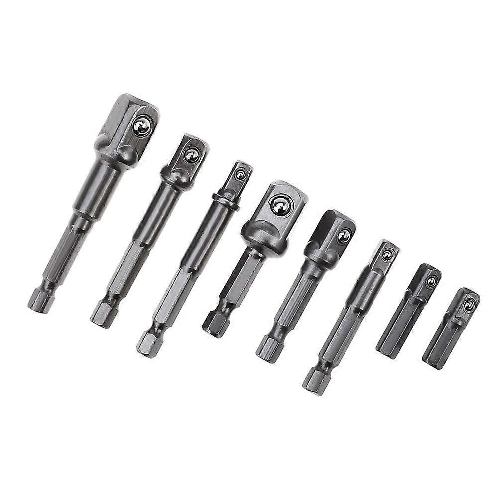 8 Sizes Chrome Vanadium Steel Socket Adapter Power Hex Shank Set
