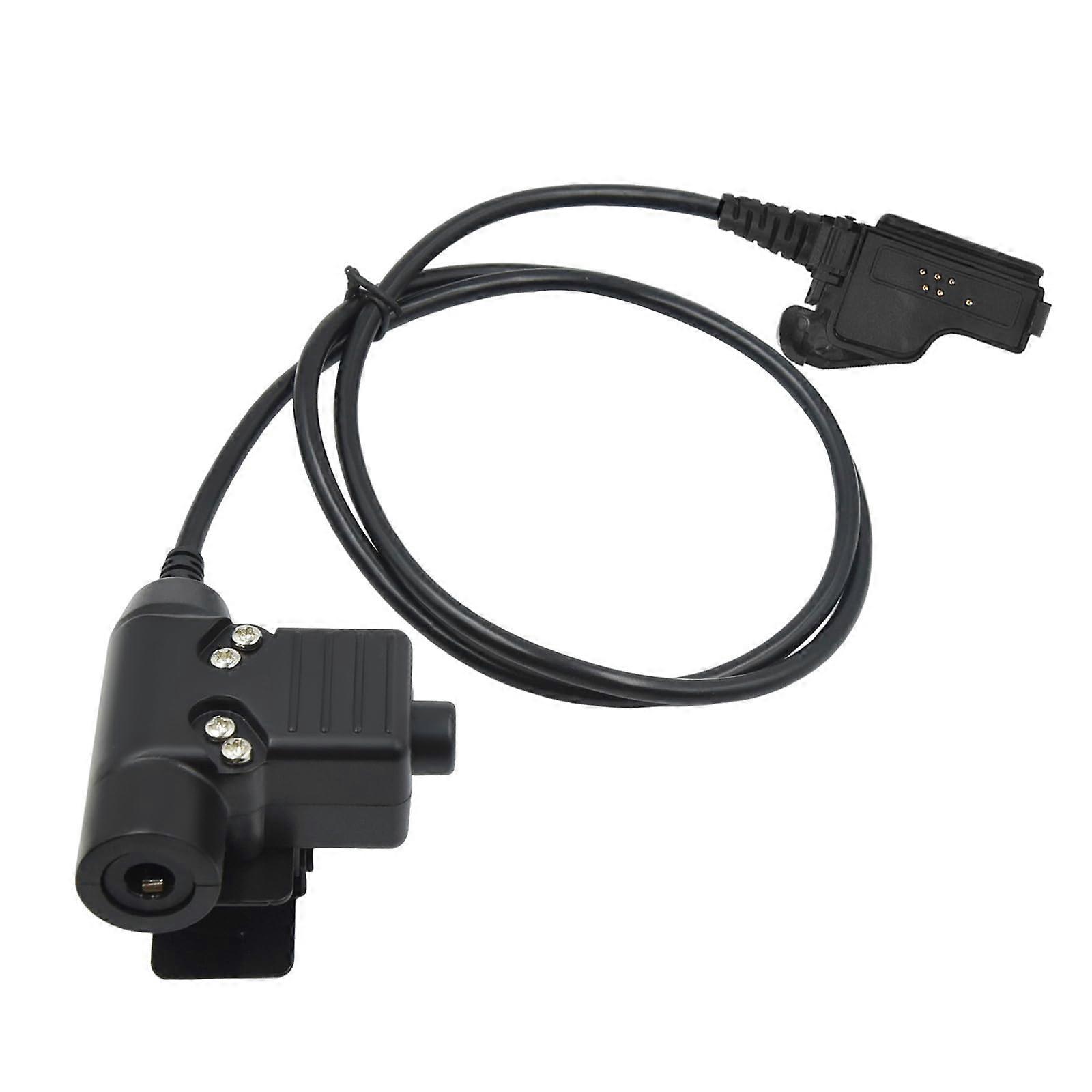 Military U94 PTT Adapter Push to Talk Radio Connector with 7.1mm Female Headset Jack for Big Radios Compatibility