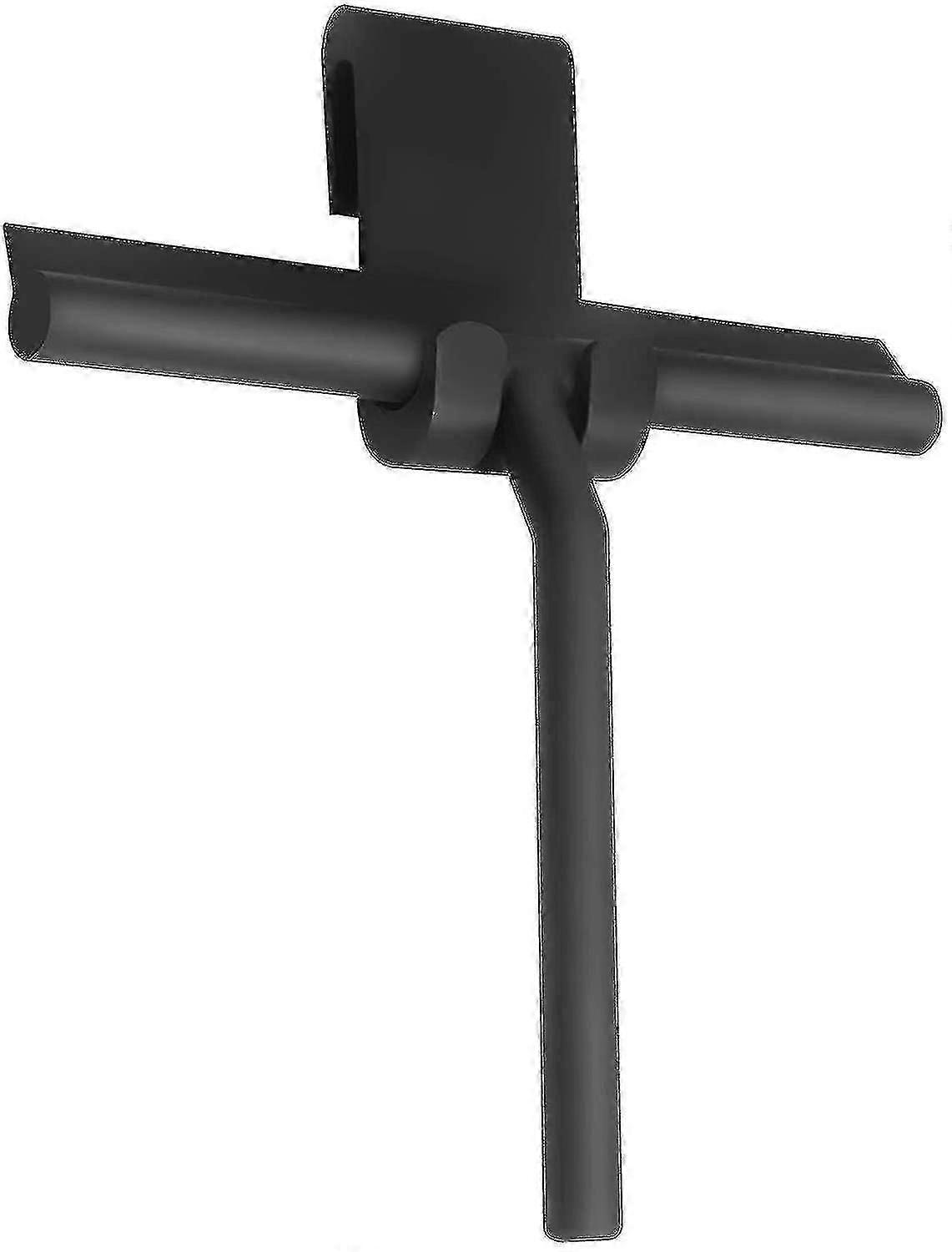 Xceedez Shower Squeegee For Glass Shower Door, Shower Wall, 8.7" Silicone Squeegee, Bathroom Squeegee With Hanging Hook, Black A