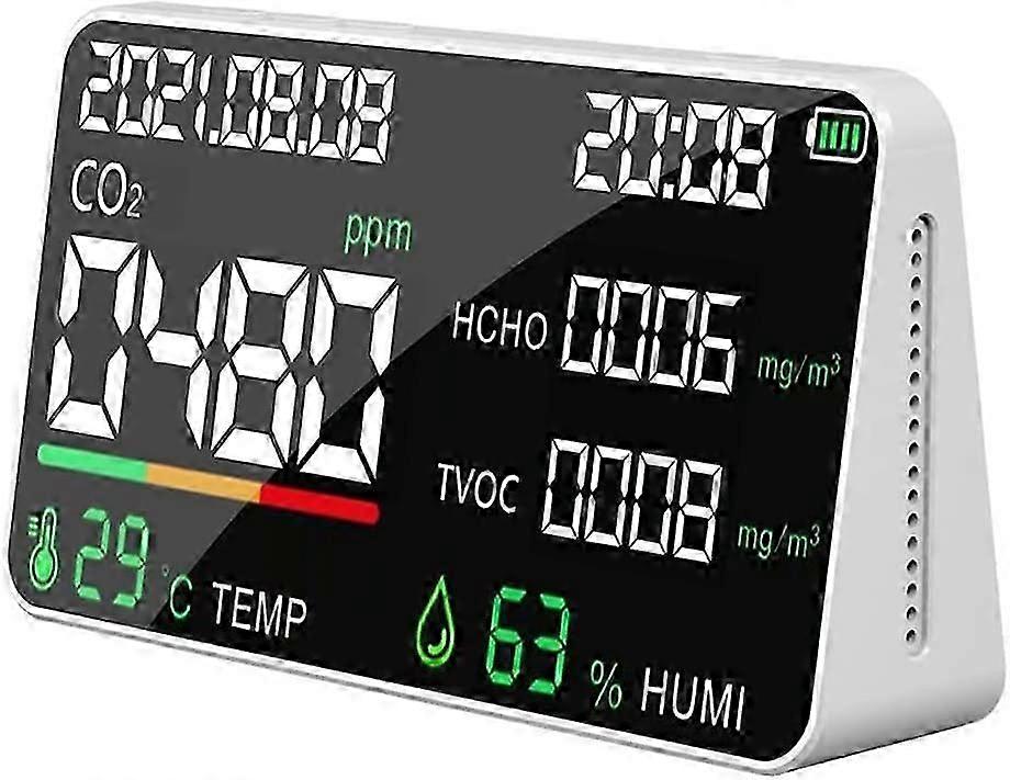 Air quality detector, multifunctional carbon dioxide CO2 tester (white)