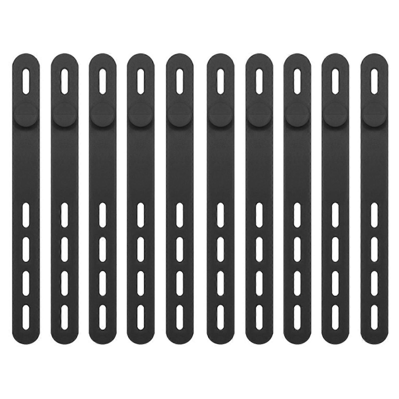 10 Pieces Black Reusable Cable Ties