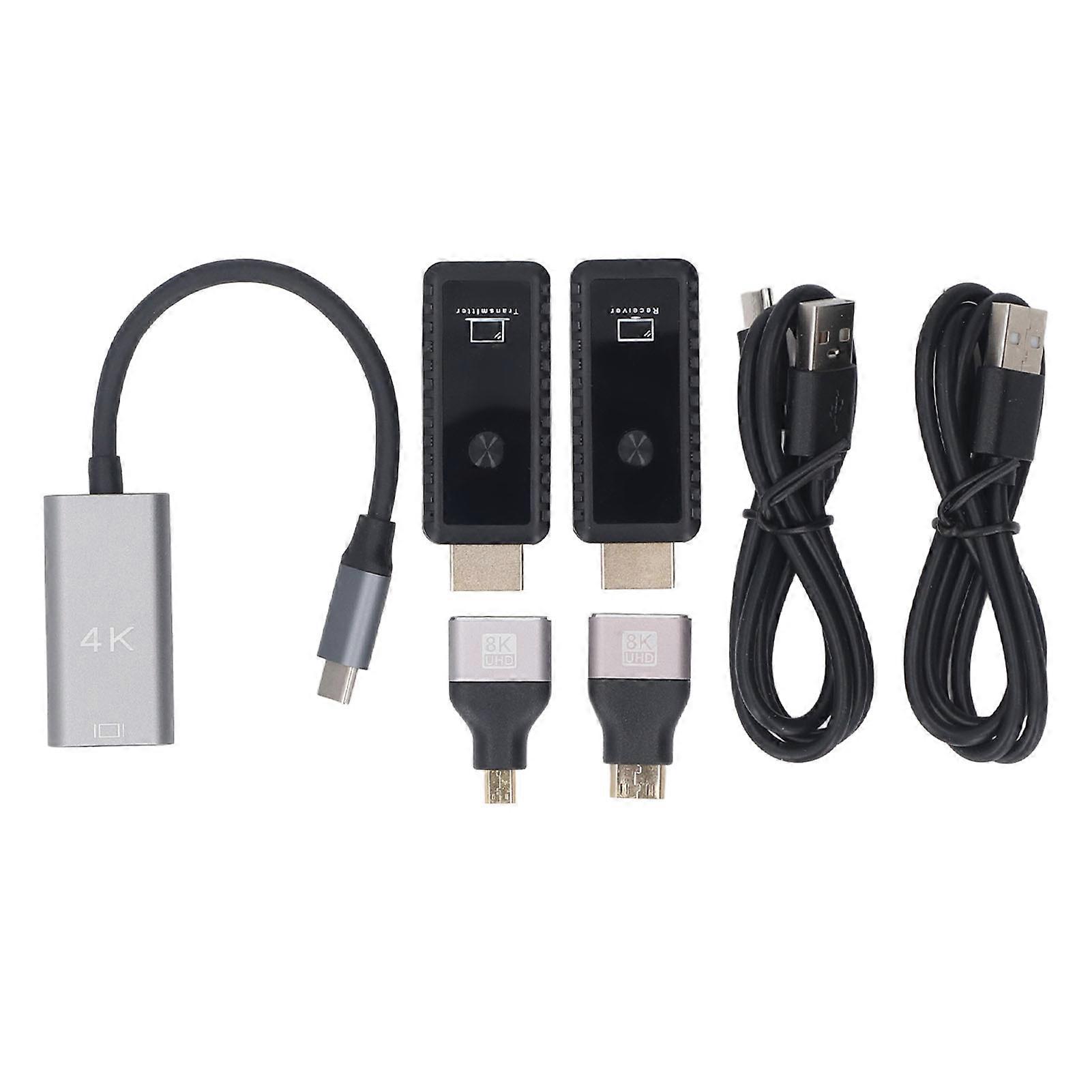 1080P 60Hz Wireless HD Multimedia Interface Extender Kit 4K 8K 30m Range HD Transmitter Receiver for Conference Teaching Demo Projection