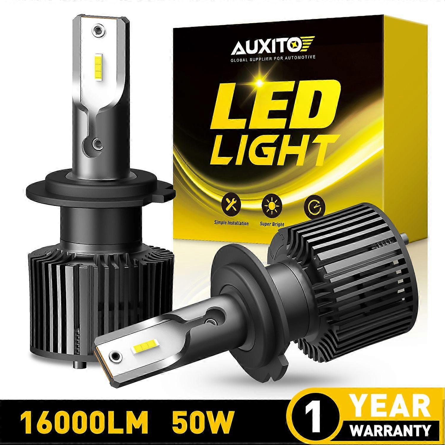 AUXITO 2x H4 Far LED H1 H7 LED CANBUS Lumini auto Lampă H11 H8 Bec Turbo 9005 HB3 9006 HB4 Far LED 16000LM Alb