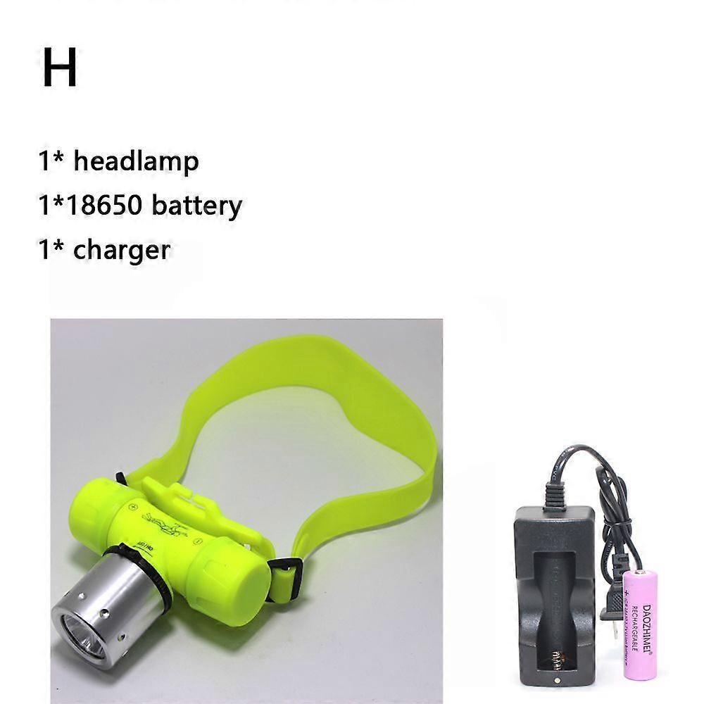 Xm-l Xml T6 3800 Lumens Underwater Waterproof Headlamp Diving Lighting With Battery Charger And Box