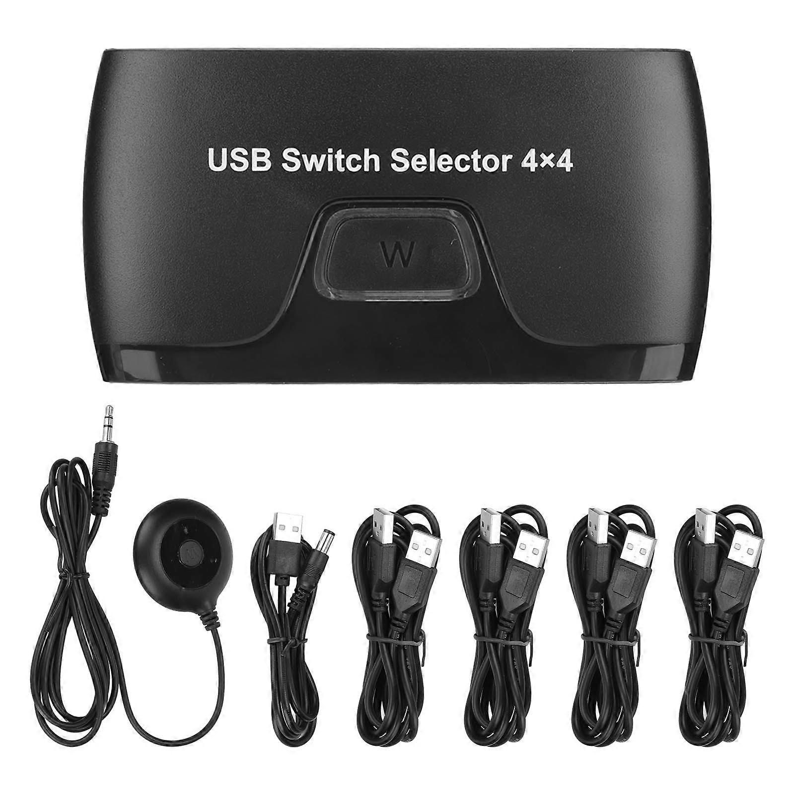 KVM Switch 4 Computers Sharing 4 USB Devices KVM Switches for Keyboard Mouse Printer for Windows for Linux for Chrome OS