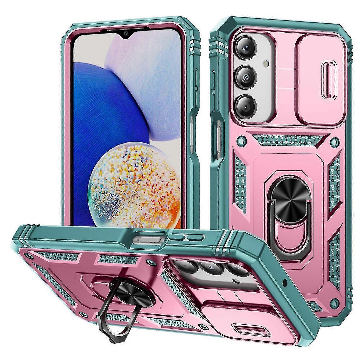 AS For  Galaxy A26 5G Case TPU PC Slide Camshield Kickstand Phone Cover - Dark Red