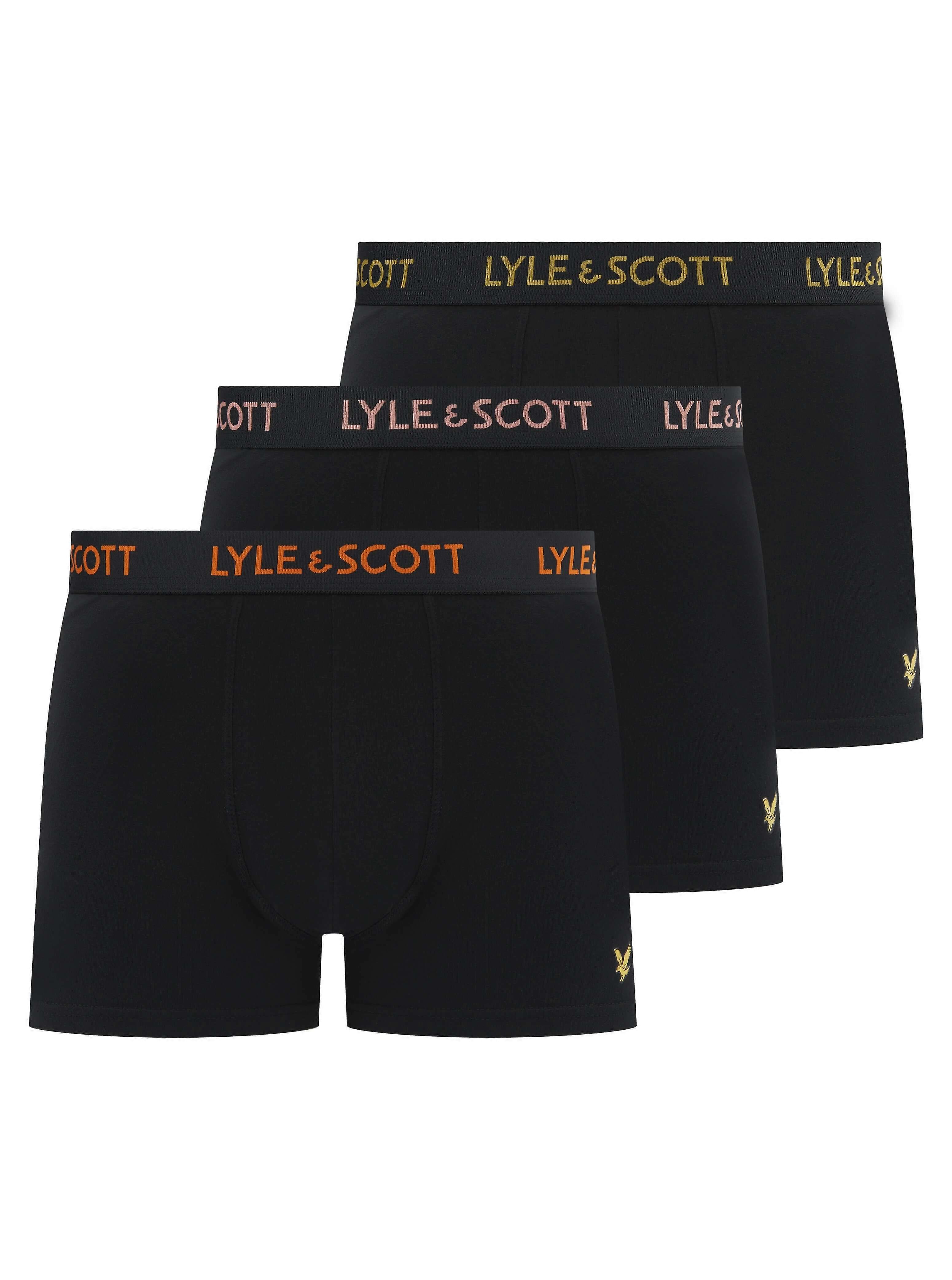 Lyle & Scott 3-pak Barclay Badebukser til mænd - Sort, Multi Logo