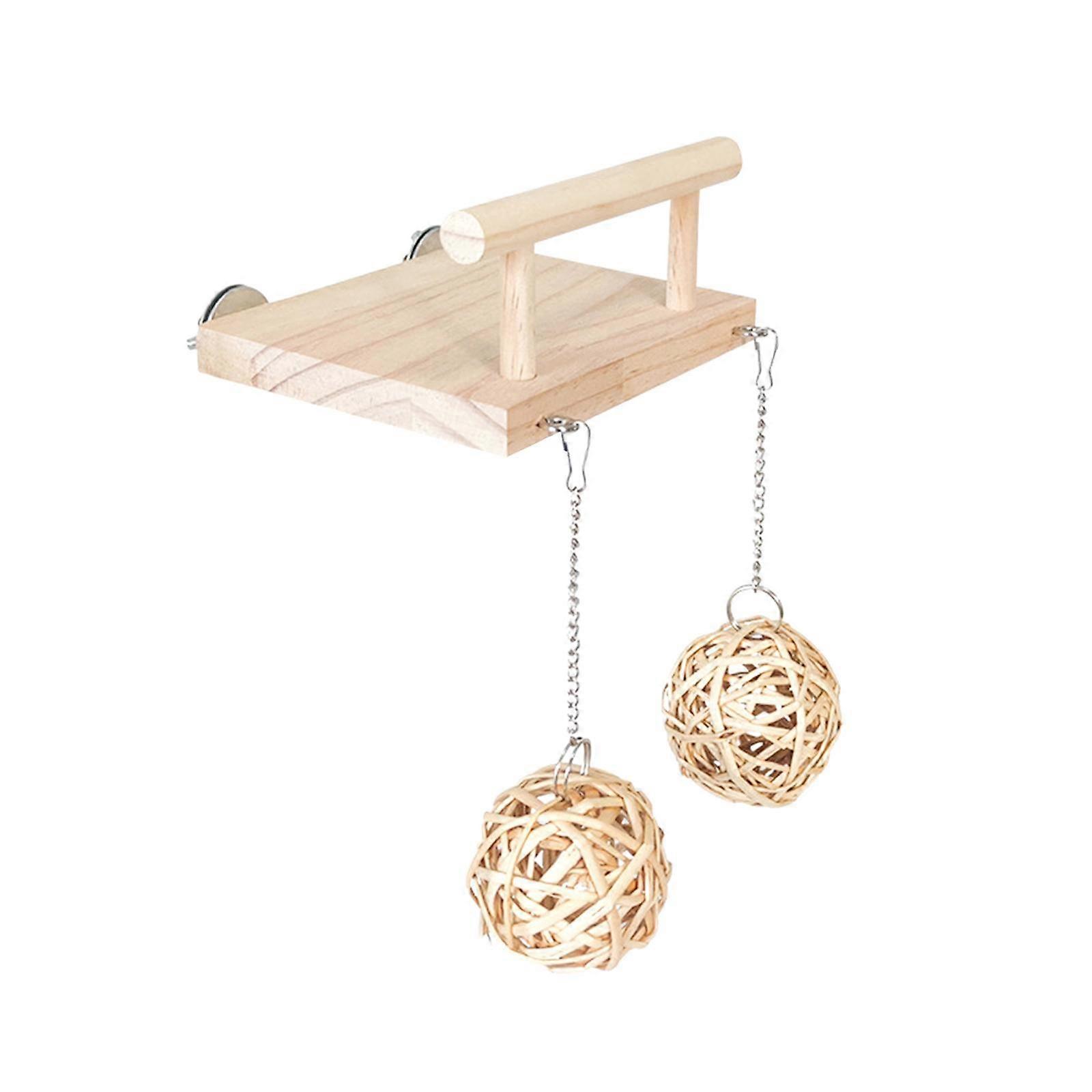 Bird Perch Platform, Parakeet Play Gym Stand, Exercise Standing Cage Hanging