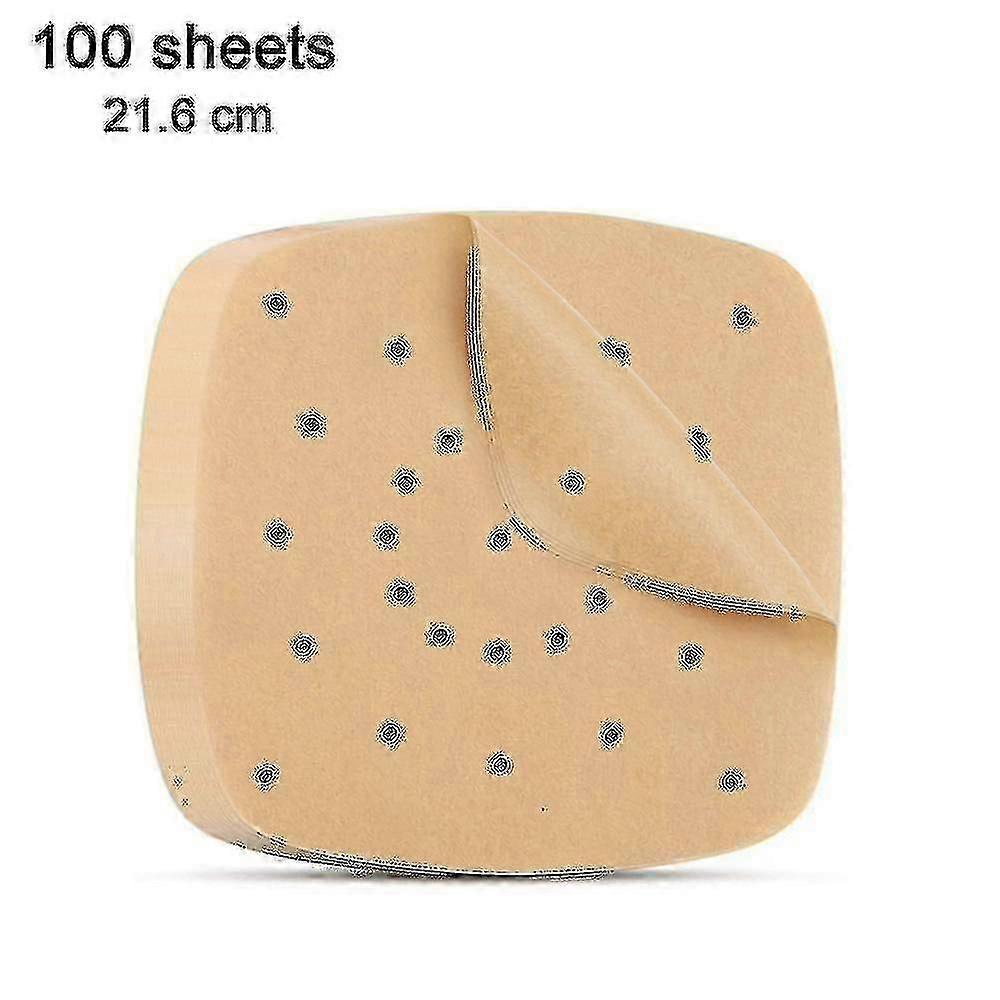 100 stykker frityrgryte, perforert papir, damppapir, dampet