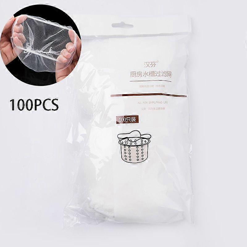 100pcs Disposable Sink Filter Mesh Bags Kitchen Sewer Drains Drainage Hole Anti-blocking Garbage Bag Pool Clean Strainers NetCraft Pipe Cleaners