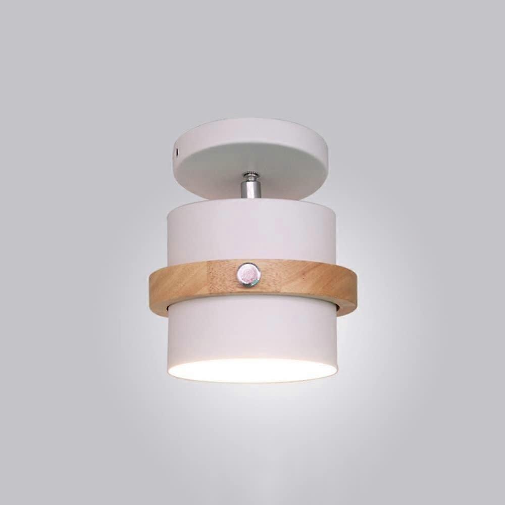 Modern Ceiling Lamp Wood Round Plate Ceiling Spot Light, Adjustable Semi Flush Mount