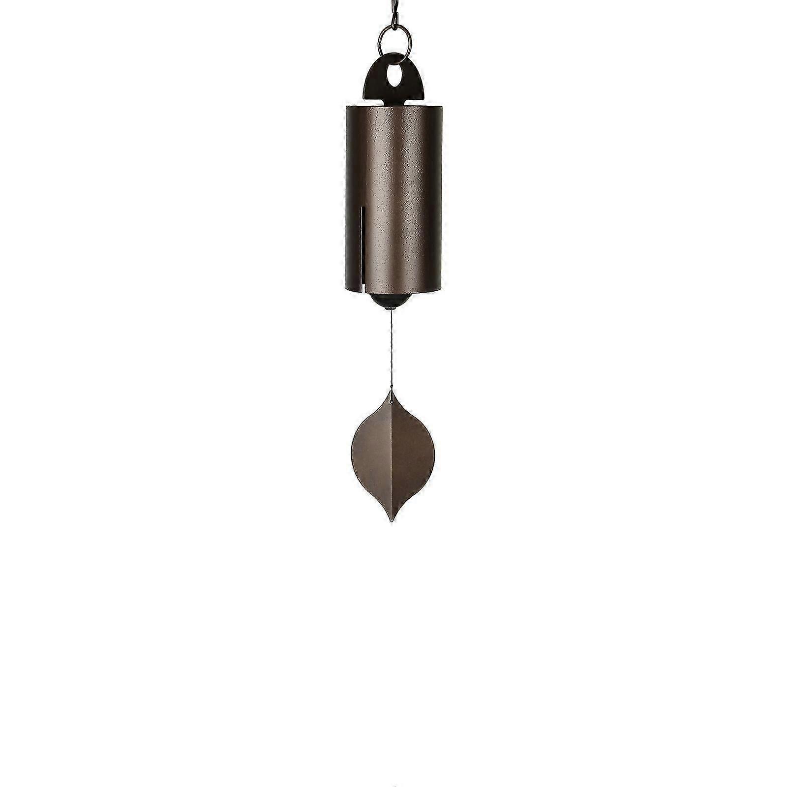 Outdoor Wind Chime with Deep Resonance - Metal and Leaves