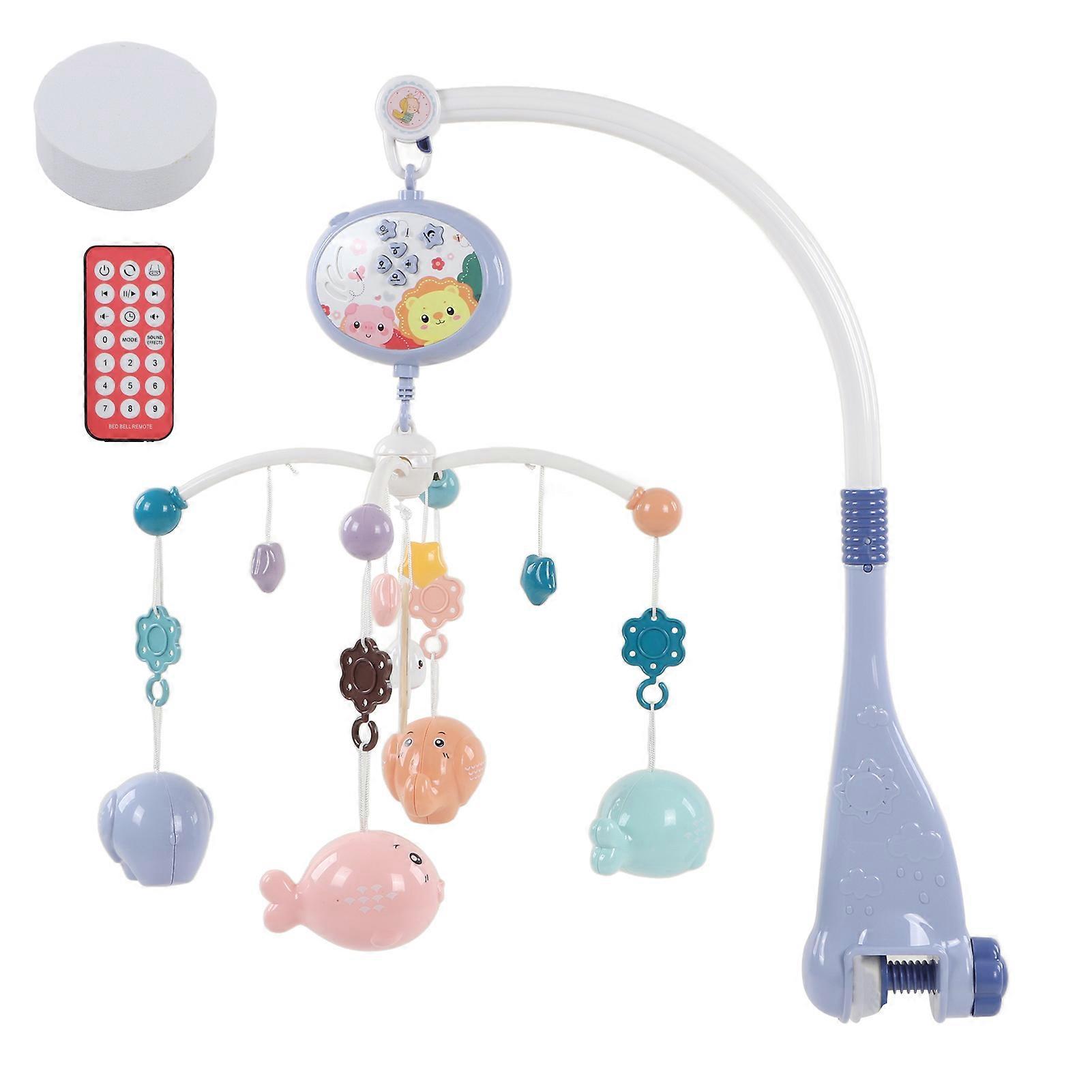 Infant Mobile Light Sound Rotating Remote Control Hanging Newborn Music Mobile for Bed
