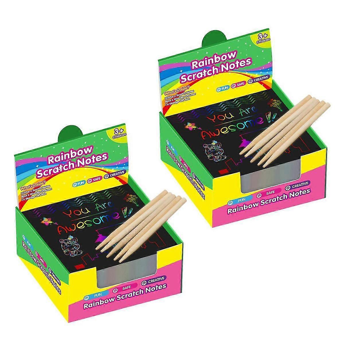 Children's Paper Arts Set Drawing Activity Multi Color Scratch Off Card Compatible Home School