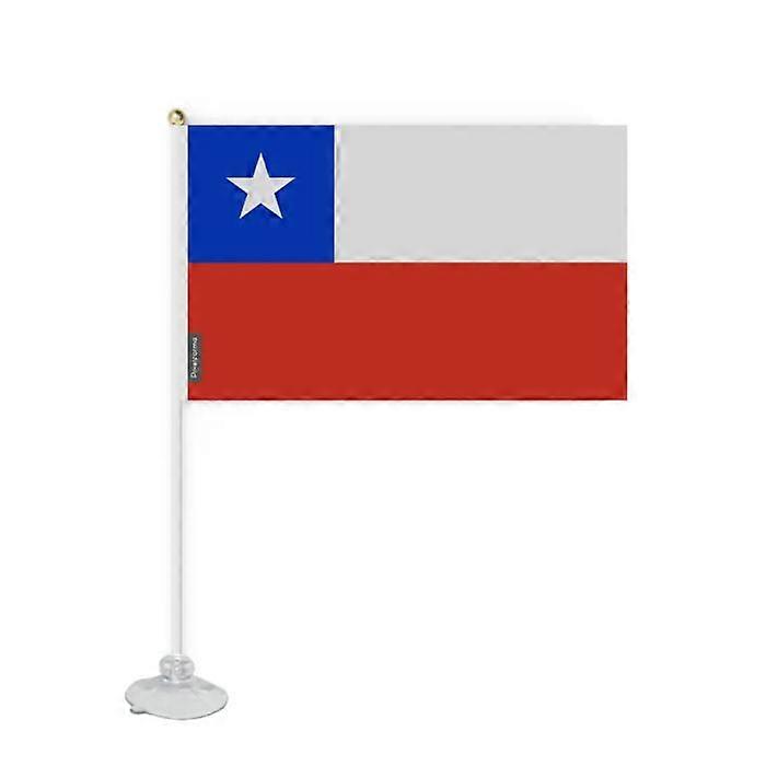 Flag - Chile - Mini Suction Cup Flag - 20 x 30 cm - Polyester - Double-Sided Print
