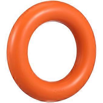 Jouet à mordre de chien en caoutchouc durable et naturel Anneau pour animaux de compagnie à mâcher Jouet à dents propres (Orange)
