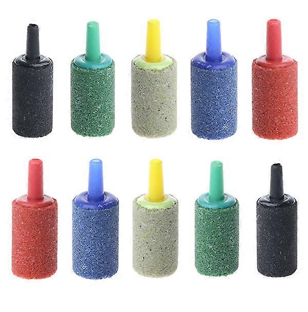 10 Pack Air Stone Bubble Cylinder Reusable Oxygen Diffuser for Aquarium Fish for Tank Pond Hydroponics Pump Mix Color