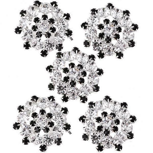 2x 5 Piece Rhinestone Crystal Round Buttons
