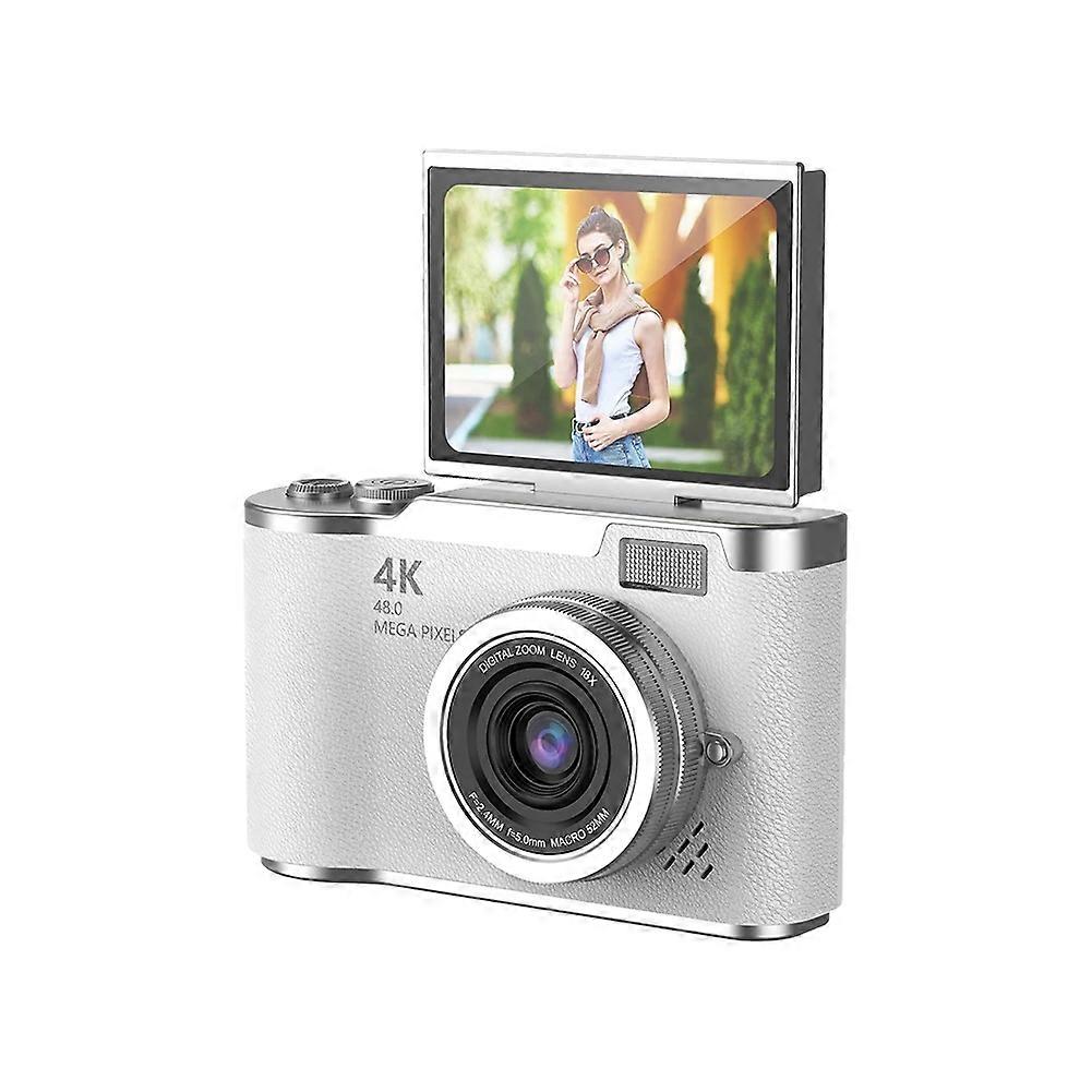 4K Digital Camera 48MP Compact Small Camera 8X Zoom Vlogging Camera 180 Flip Screen Video Camcorder for Teens Adult Beginner