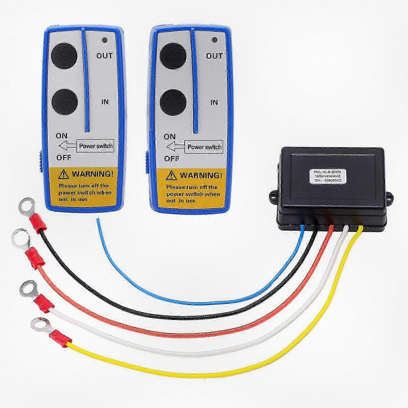 75ft Wireless Winch Remote Control Kit with Built-in Antenna and LED Indicator, Compatible with Various Cars, ATVs, and Trucks