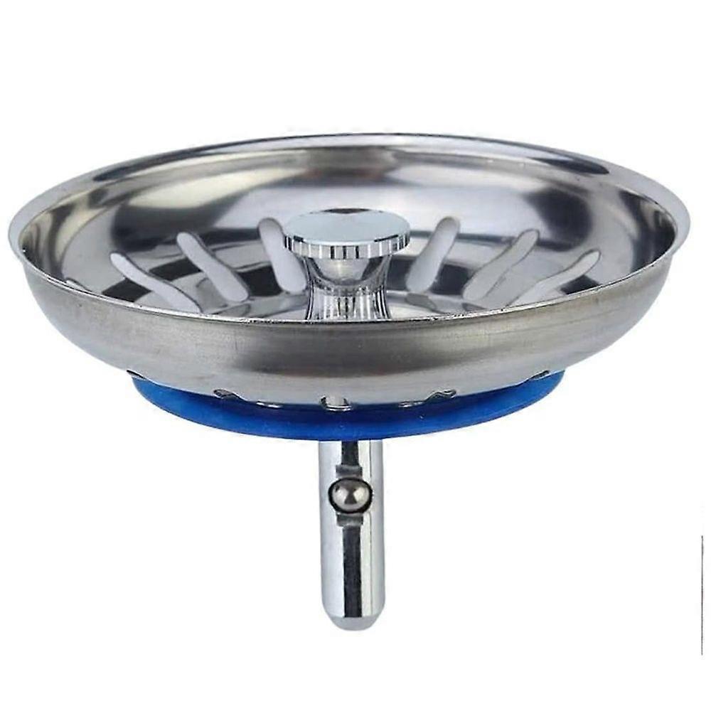 Kitchen Sink Strainer - Universal Stainless Steel Pop-Up Basket Stopper, 32mm & 23mm Catch - Dishwasher Safe, Clog-Free, Overflow-Proof - 80mm