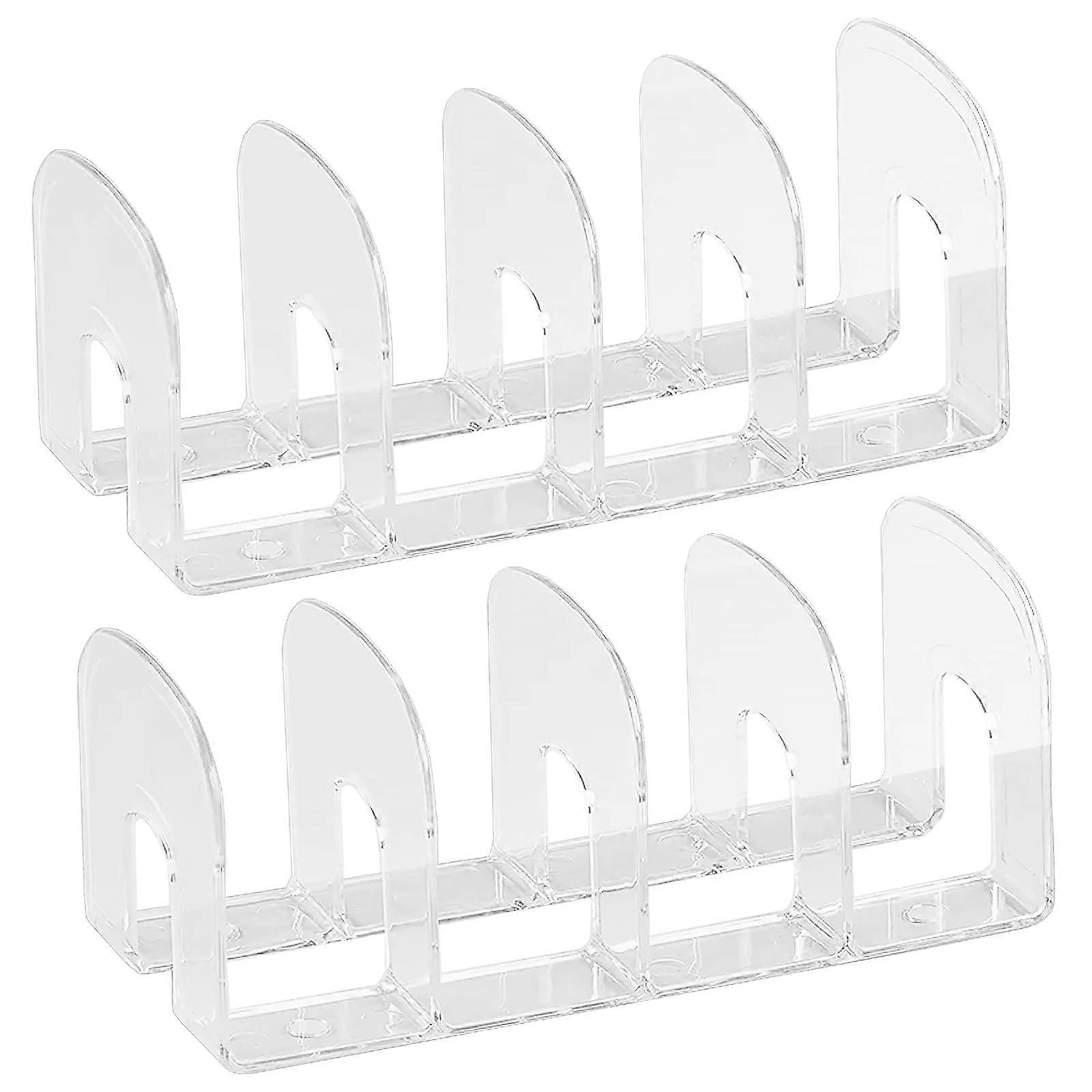 Acrylic File Sorter Clear Purse Organizer (4 Sections, 2 Pack)