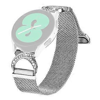 For Huami Amazfit GTS klokkeband Milanese sølv metall reim rhinestone dekor