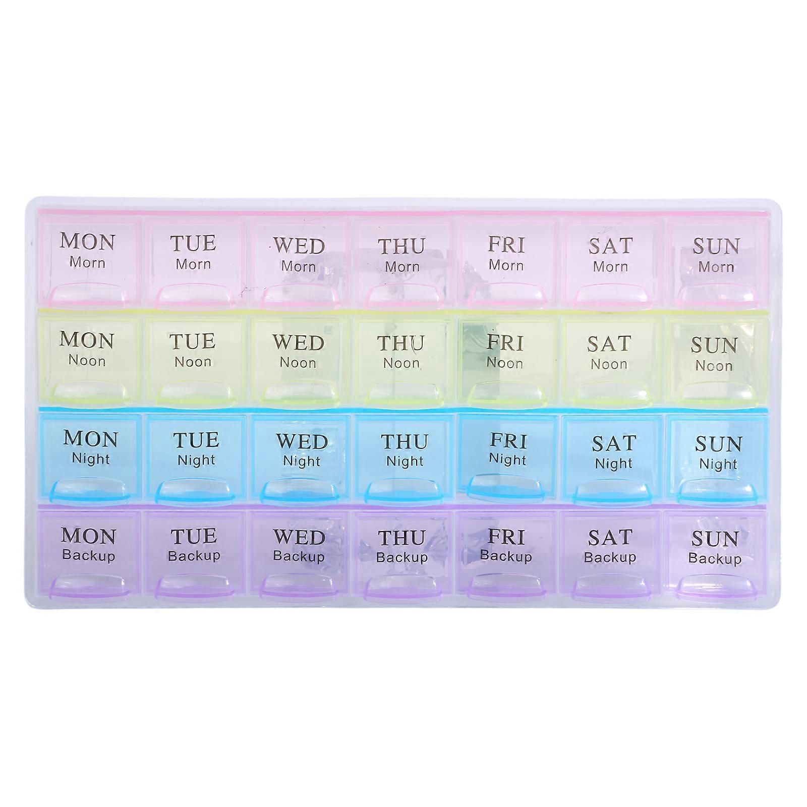 for Creative 7-Day Mediplanner for Pill Box Clear Weekly Tablet Box for Pill Organizer for Case 4-Times-a-Day for Pill P