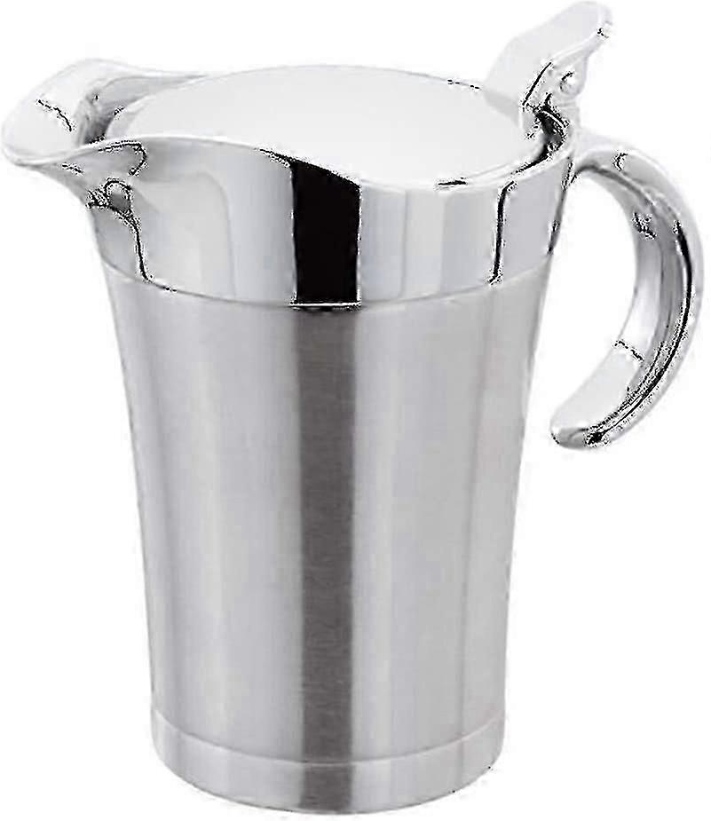 Double Insulated Sauce Jug With Hinged Lid,ideal Stainless Steel Gravy Boat(750ml)