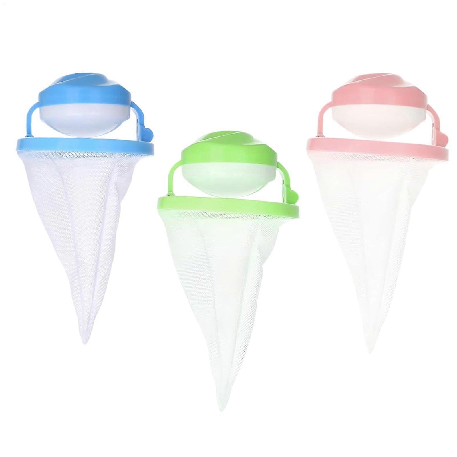 Washing machine hair filter bag 3fold floating hair catcher for laundry lint filter net for household school apartment