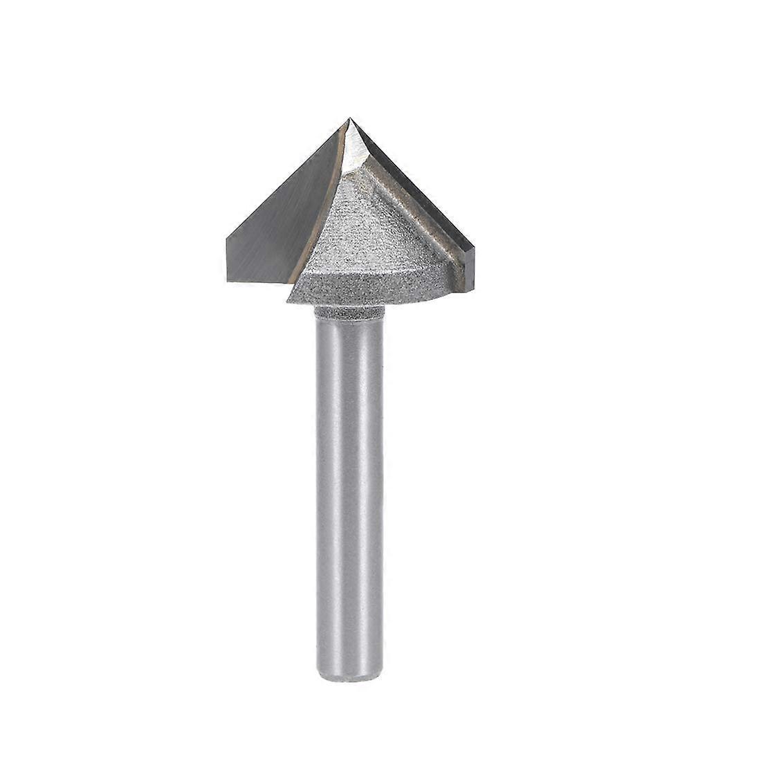 90 Degree V Groove Cutter 22mm Diameter Titanium Steel Tipped Bit with 6mm Shank for Woodworking and Metalworking