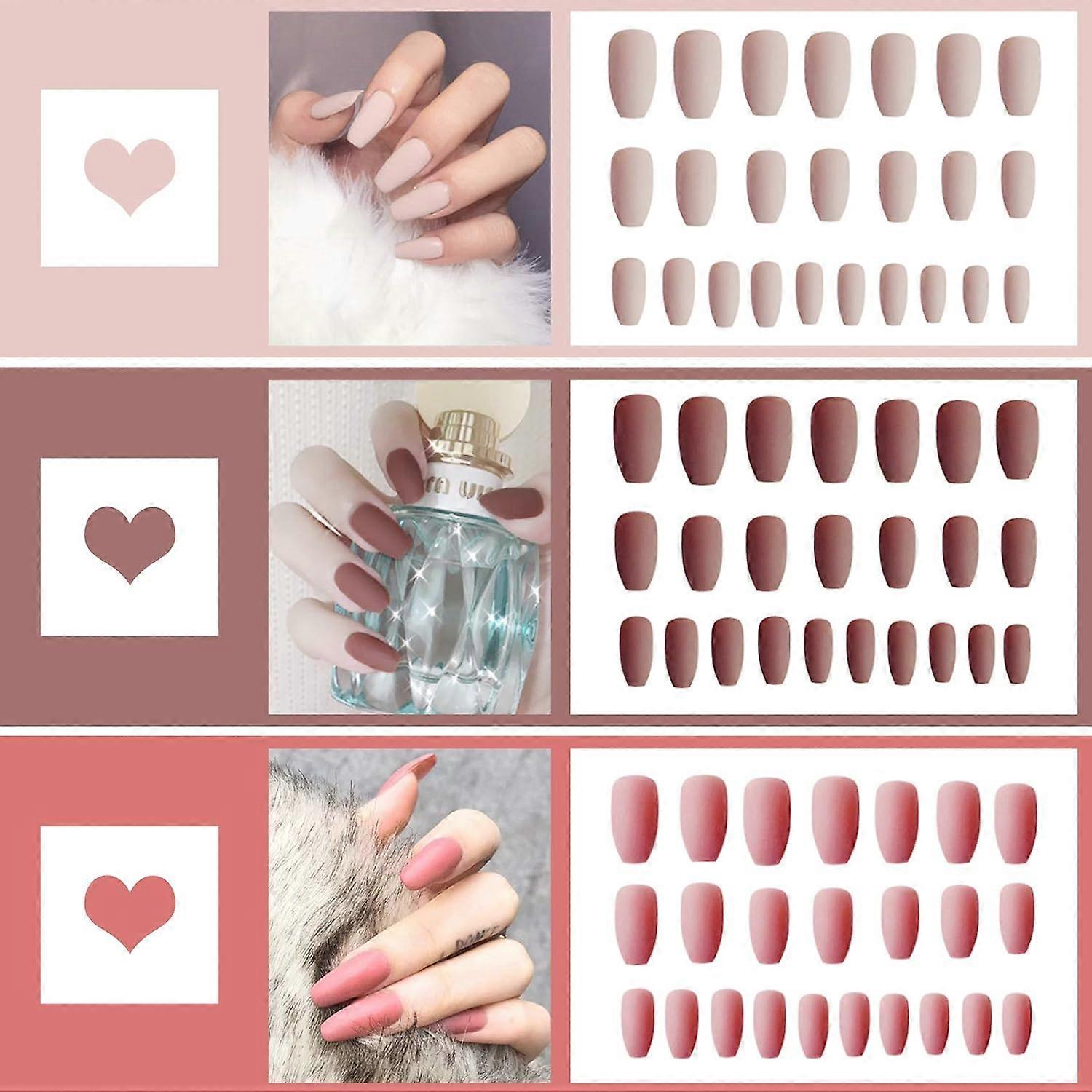 72pcs Press on Toenails Full Cover Toe