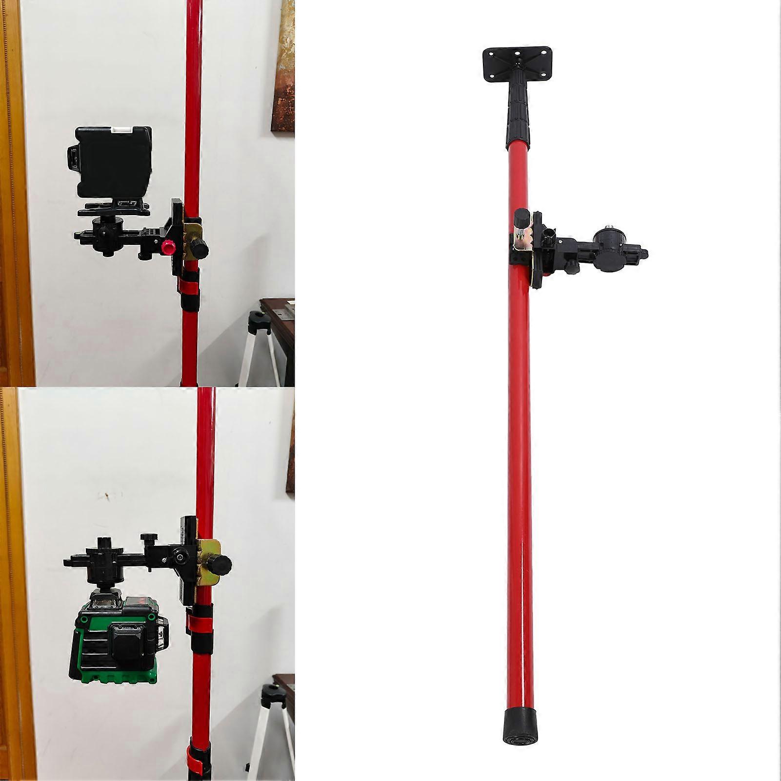 Level Pole 4m Telescopic Laser Leveler Mounting Rod with 6mm 15.2mm Interface and Universal Stabilizer 