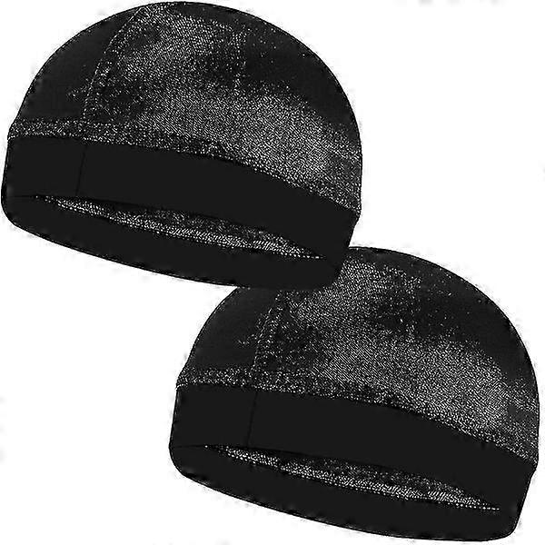 2pcs Silky Stocking Wave Caps - Compression Caps for Hair Protection and Style - Comfortable Fit