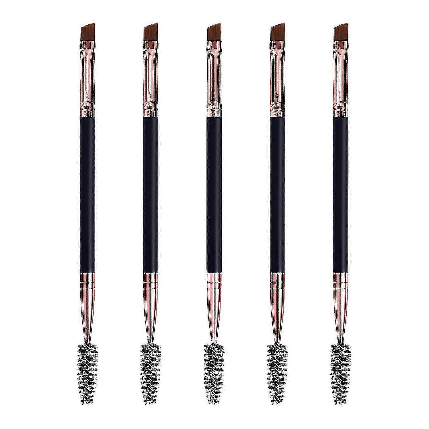 Eye Makeup Brushes Set - Eyebrow, Spoolie, Angled Brow & Eyelash Brush