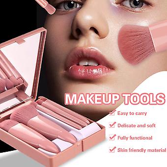 draagbare make-up borstel set met spiegel zachte oogschaduw blush borstel professionele schoonheid tools geweldig