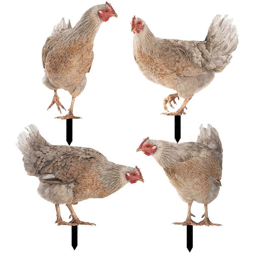 4 قطع حديقة الدجاجة حصة زينة واقعية الدجاج الحديقة علامات لزينة الحديقة في الهواء الطلق ، والحفلات تحت عنوان واستخدام الديكور اليومي