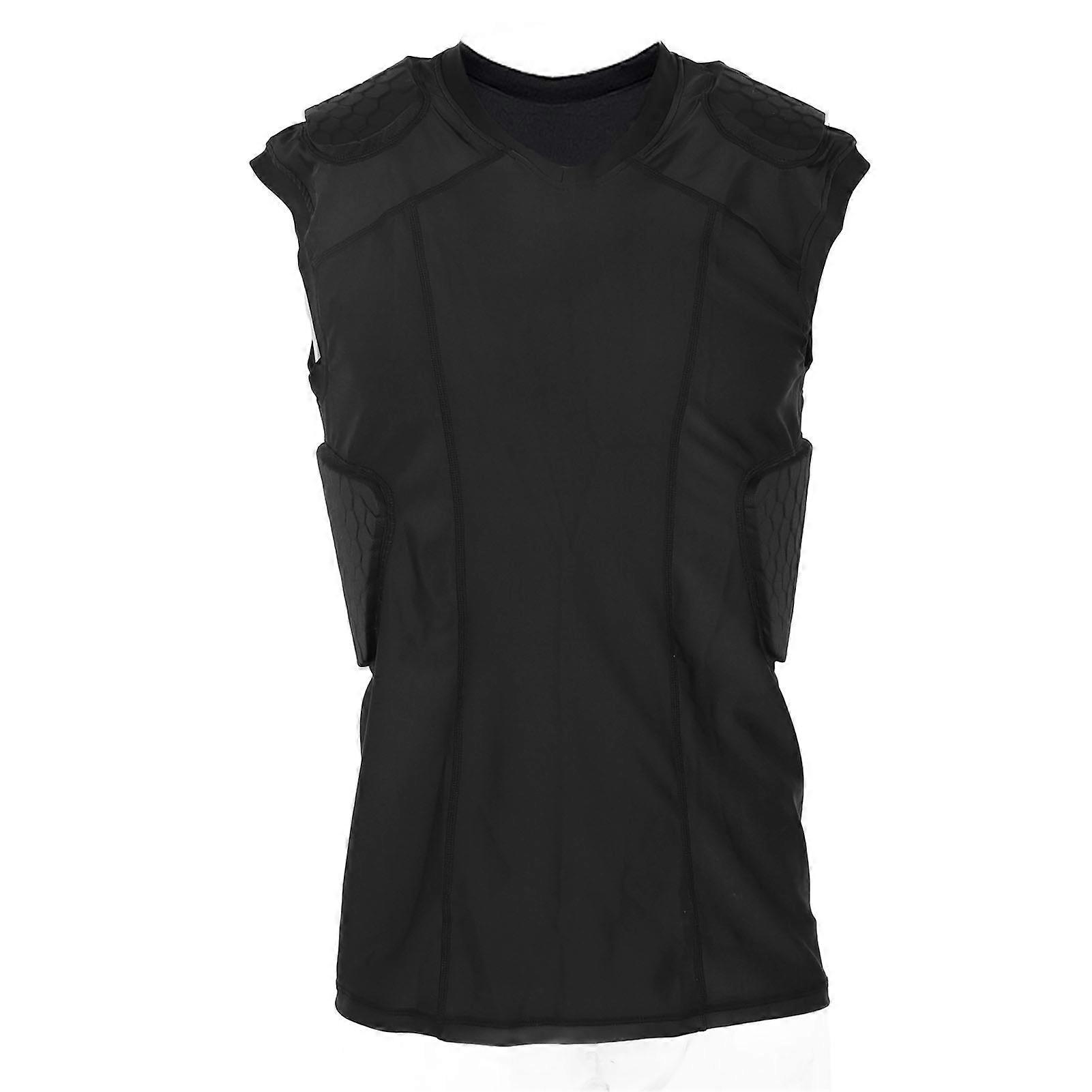 ضغط الشباب سريع التجفيف الاصطدام بدون أكمام مبطن الصدر الضلع حامي قميص سترة لكرة القدم البيسبول