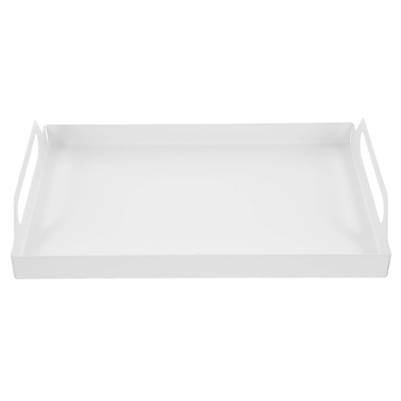 Serving Tray For Entertaining Rectangular Service Plate Kitchen White 30.00X20.00X5.40cm Food Storage 1Set