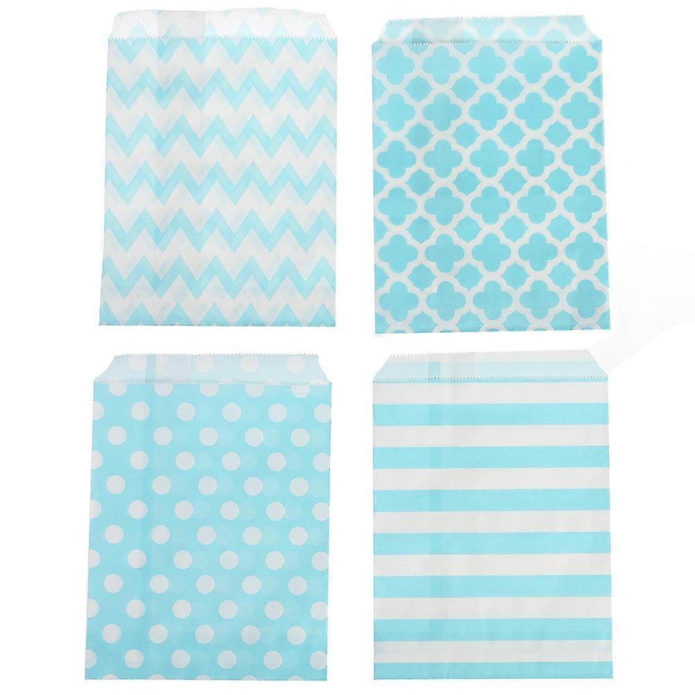 Paper Candy Bag present Bag Party Favor Wavy Shape Blue For Kids Friends 24Pcs