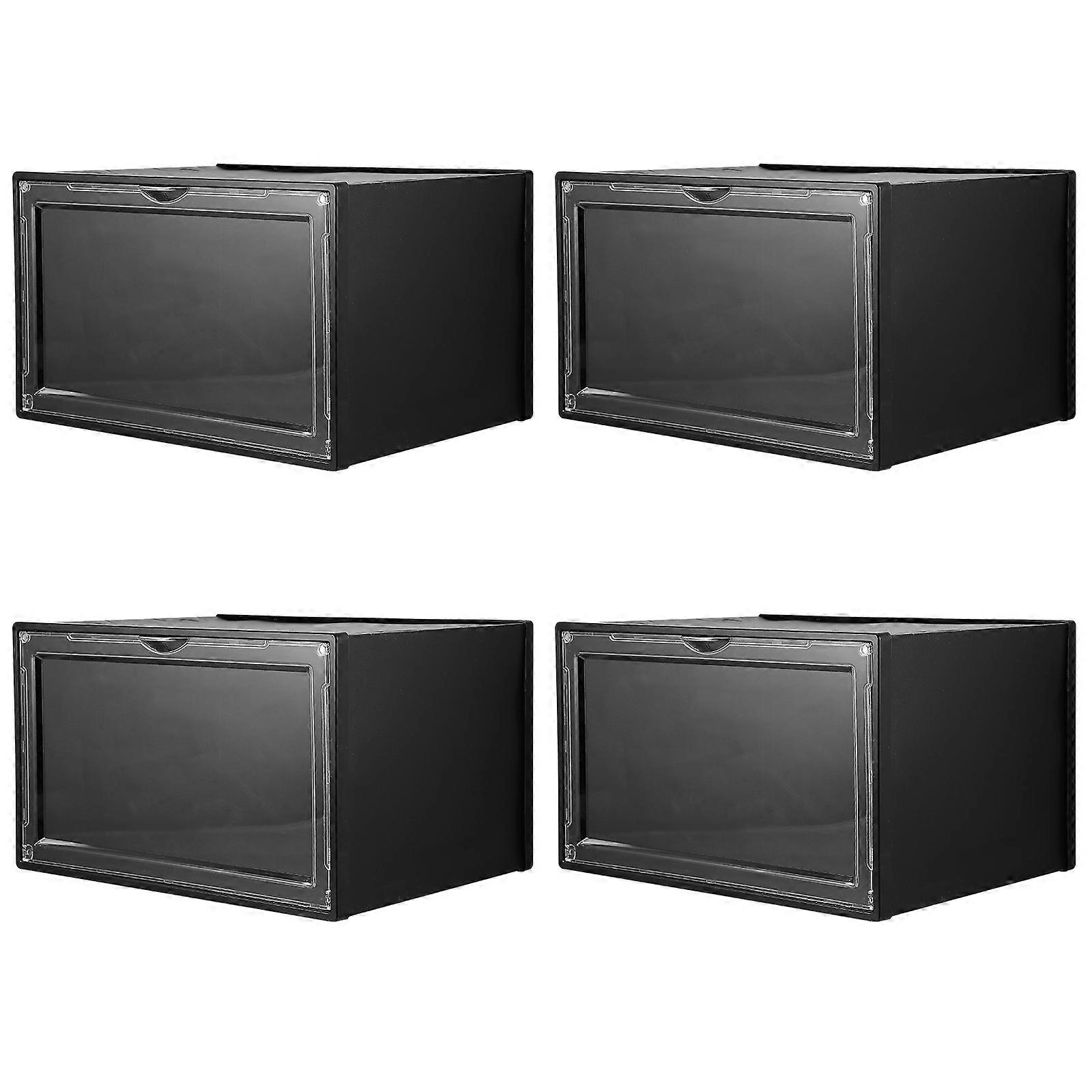 Shoes Protective Shoeboxes Rectangular Simple Style Shoe Display Boxes Dustproof Moisture Resistant 4Pcs For Home Users